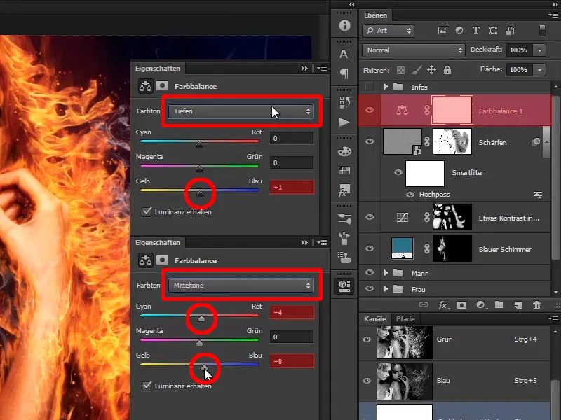 Photoshop composing - Fire and ice - Part 12: The final steps