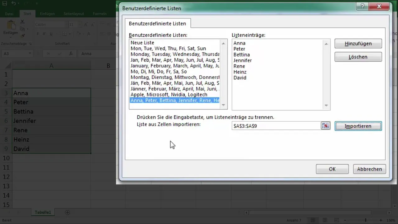 Crear fácilmente listas personalizadas para Excel