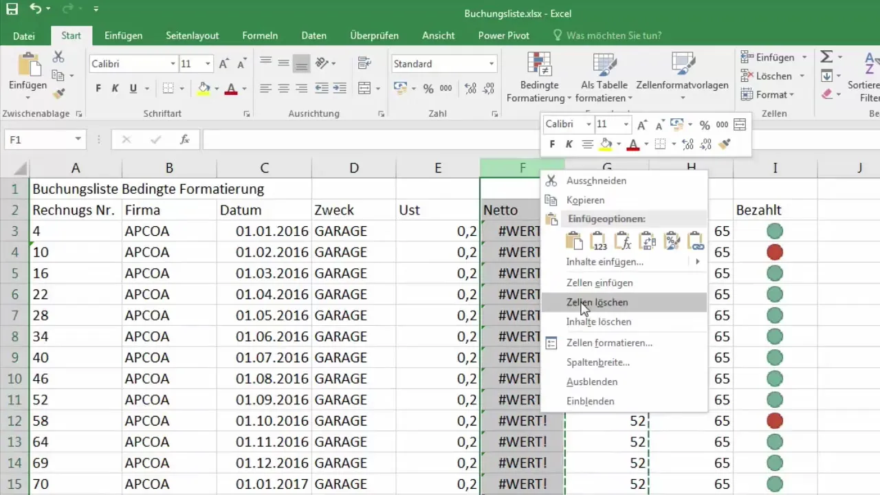 Inserire e eliminare righe e colonne in Excel