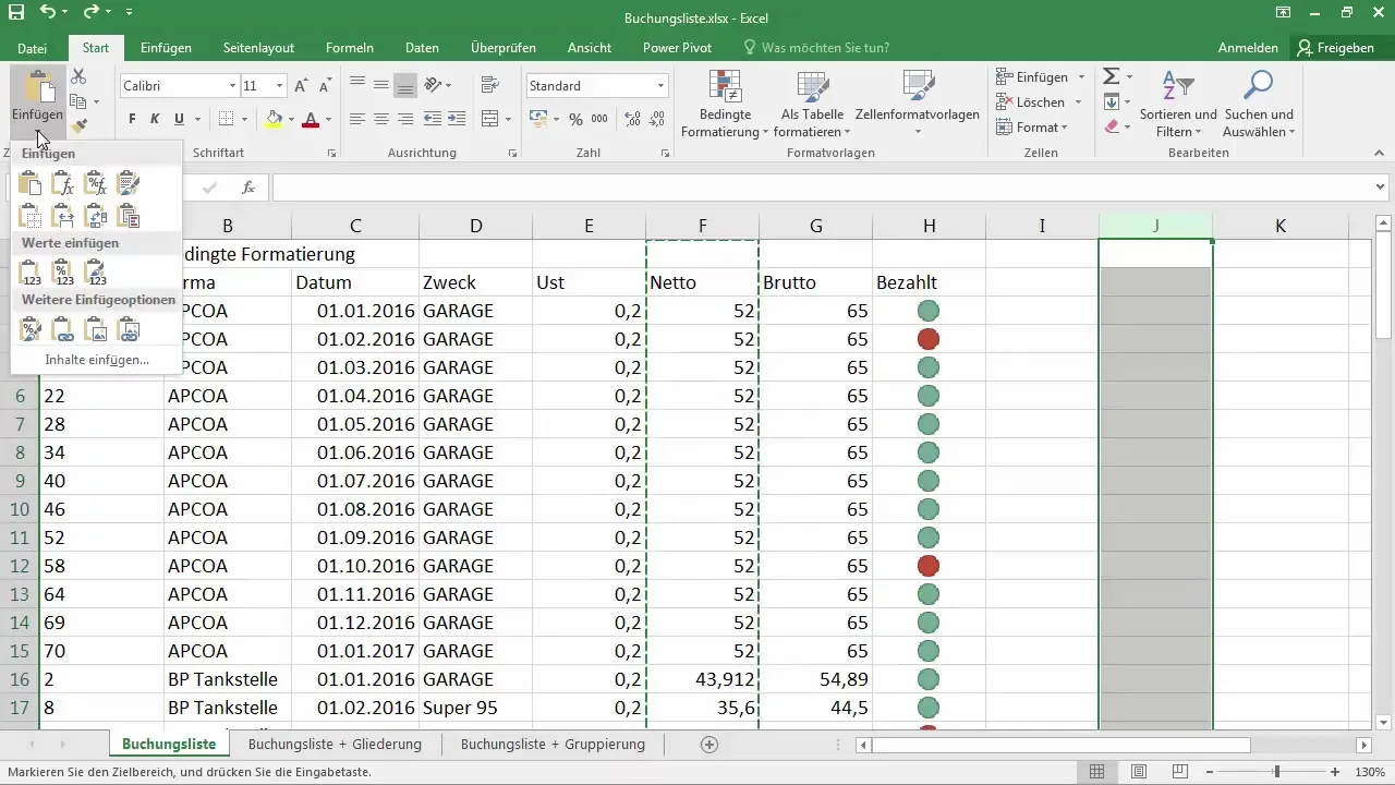 Copiar y mover filas y columnas en Excel