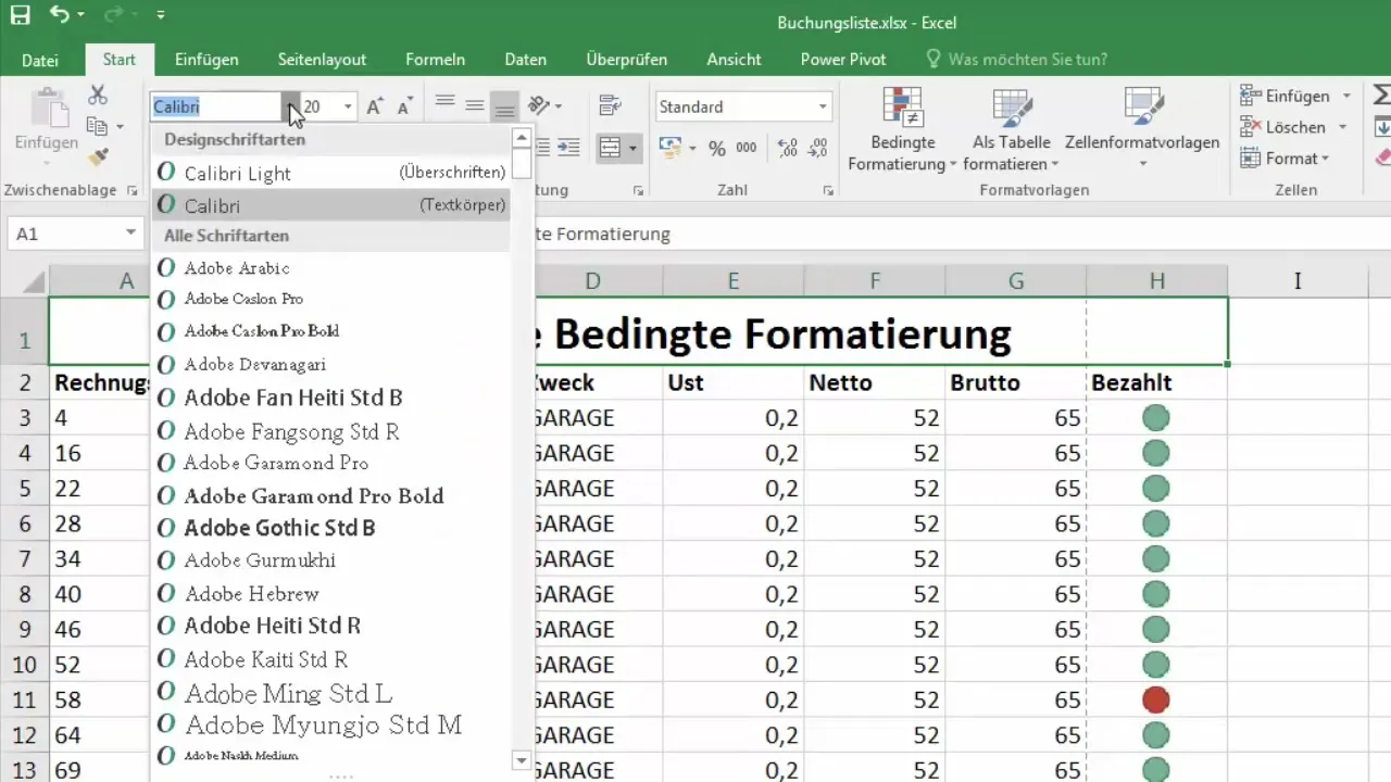 Formatear celdas en Excel: ajustar fuentes y tamaños de fuente