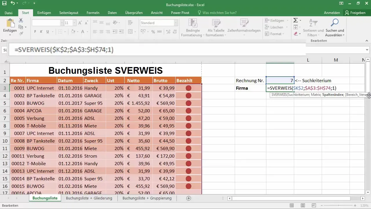 Utilizza la funzione CERCA.VERT in Excel per la ricerca dei dati