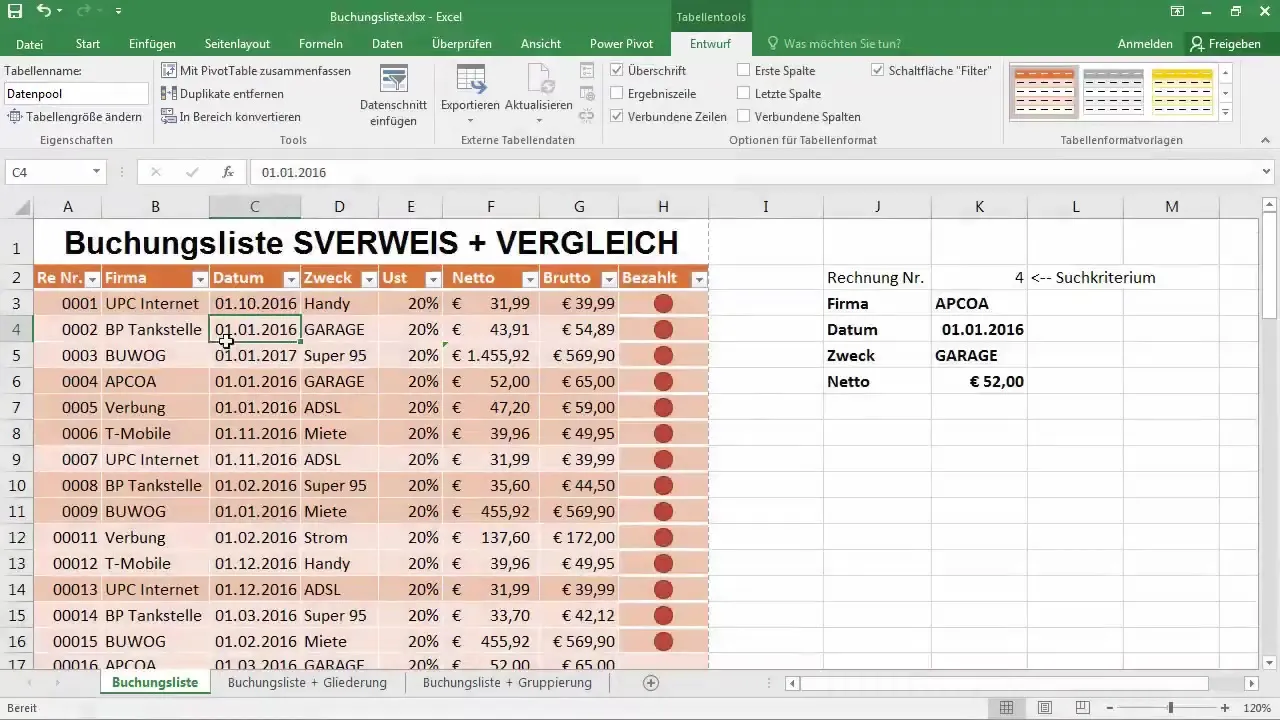 Ricerca dinamica con CERCA.VERT e CONFRONTA in Excel
