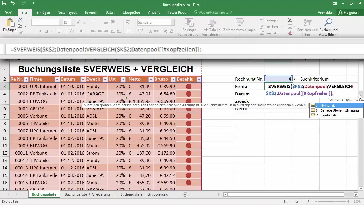 Ricerca VERT su base dinamica con CONFRONTO in Excel