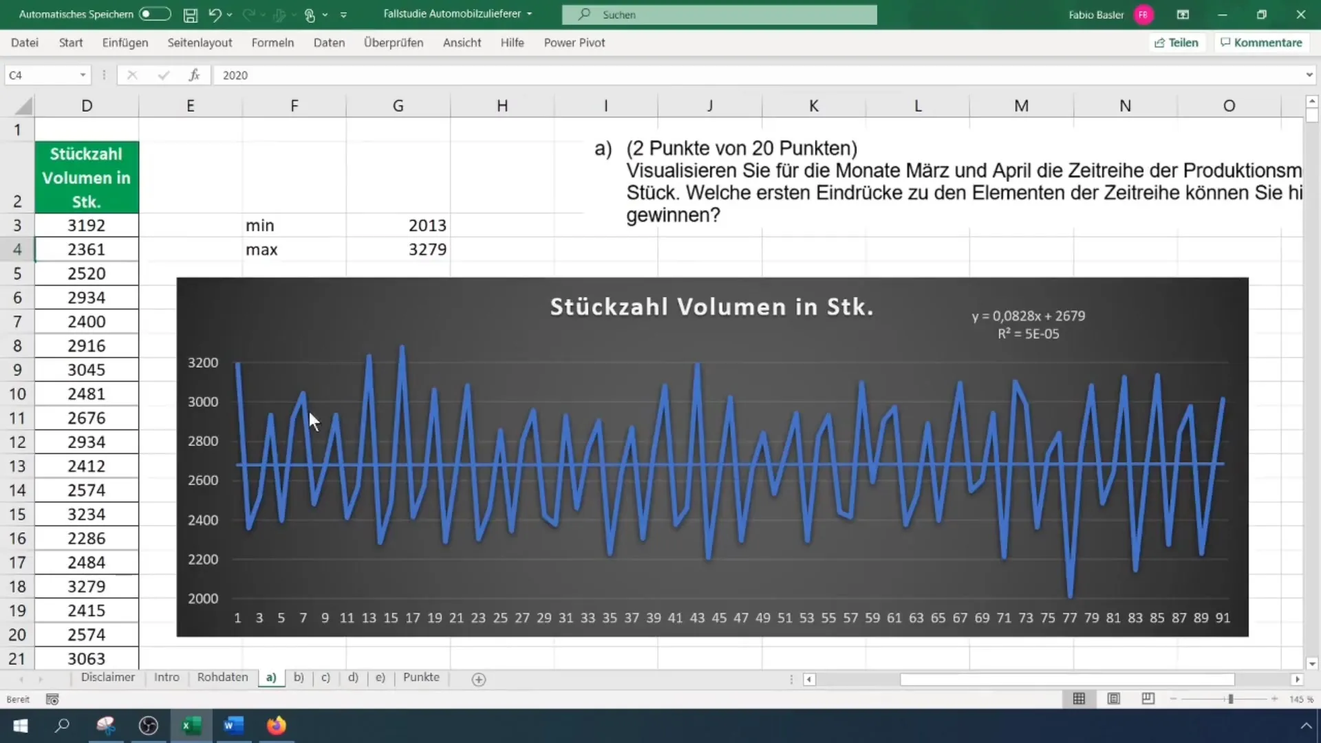Datenanalyse mit Excel für Fallstudien