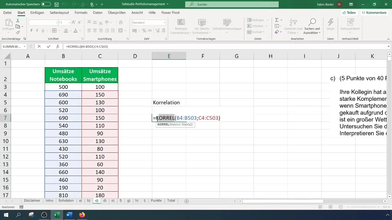 Korrelationsanalyse und Pearson-Koeffizient in Excel