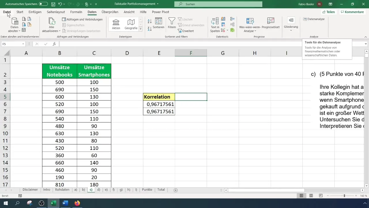 Korrelationsanalyse und Pearson-Koeffizient in Excel