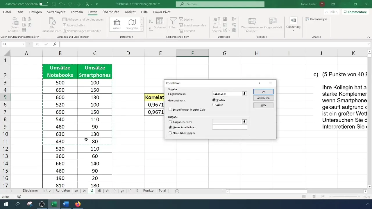 Korrelationsanalyse und Pearson-Koeffizient in Excel