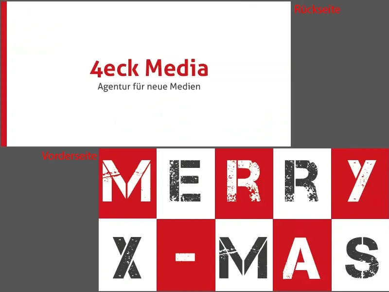Tarjeta de felicitación navideña para clientes comerciales en InDesign