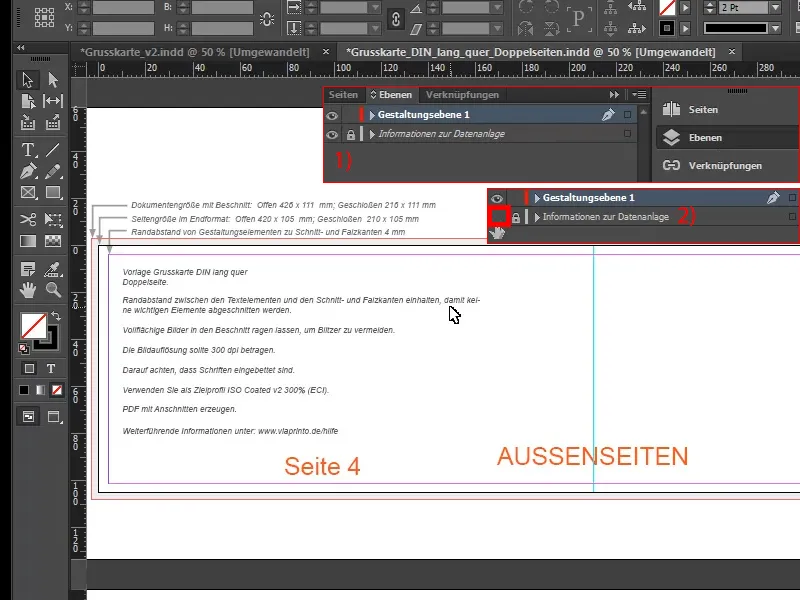 Tarjeta de felicitación navideña para clientes comerciales en InDesign