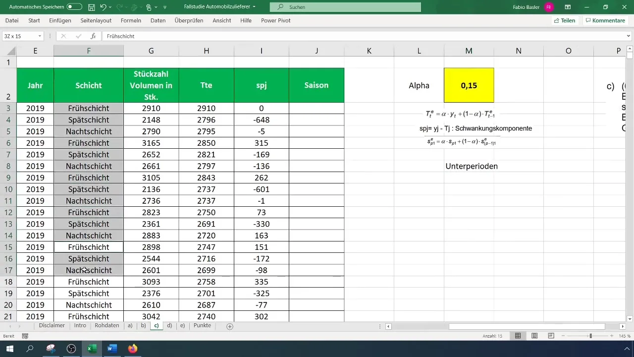Suavizado exponencial de detección de tendencias en Excel