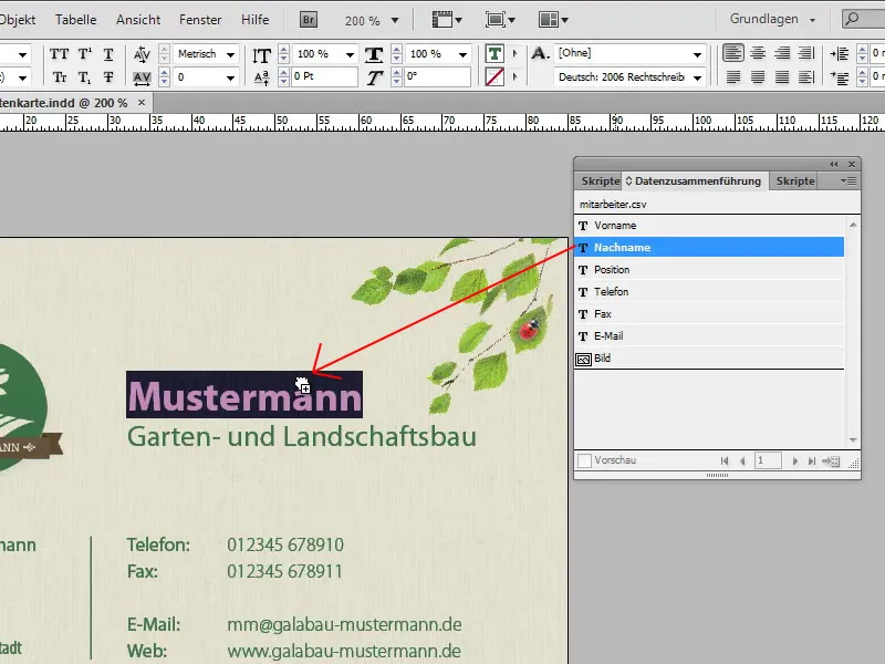 Membuat kartu nama dalam format potrait dan landscape termasuk penggabungan data.