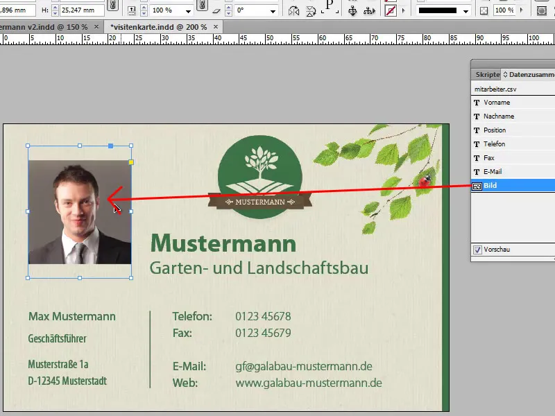 Membuat kartu nama dalam format vertikal dan horizontal termasuk penggabungan data.