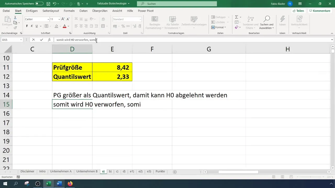 Exitosa prueba de 1SP del valor esperado en Excel