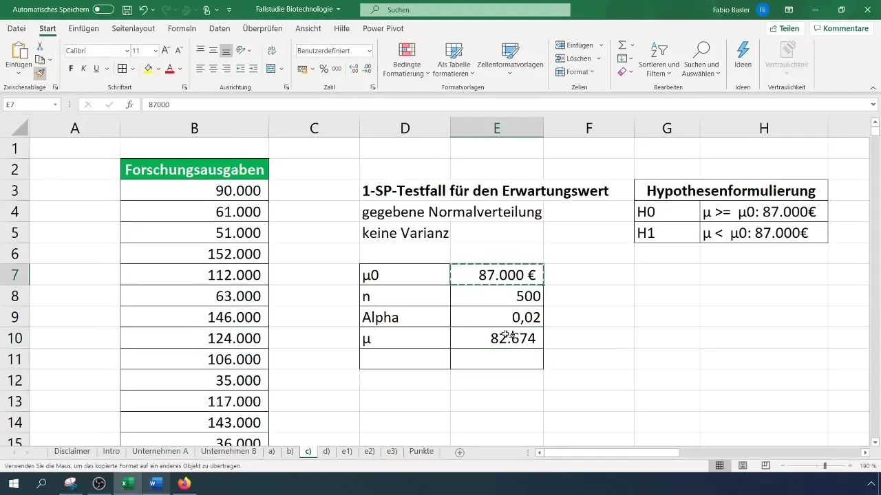 Prueba de hipótesis para la media en Excel