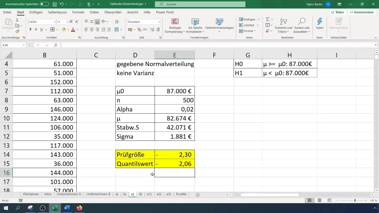 Prueba SP para la media en Excel