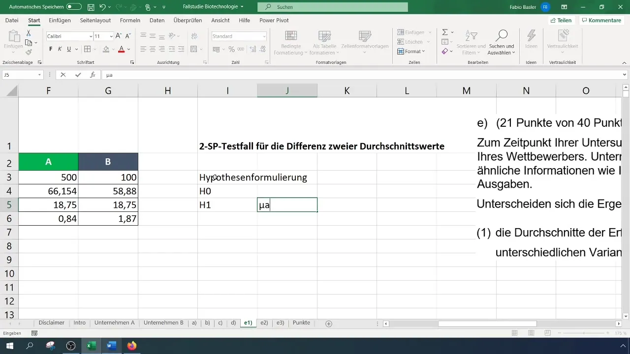 Confronto statistico con Excel: Test t a due campioni