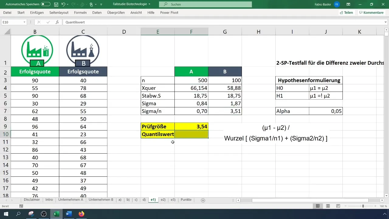 Confronto statistico con Excel: Test t a due campioni