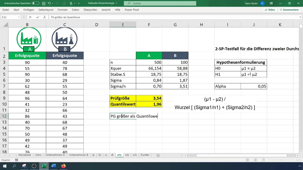Confronto statistico con Excel: Test t a due campioni