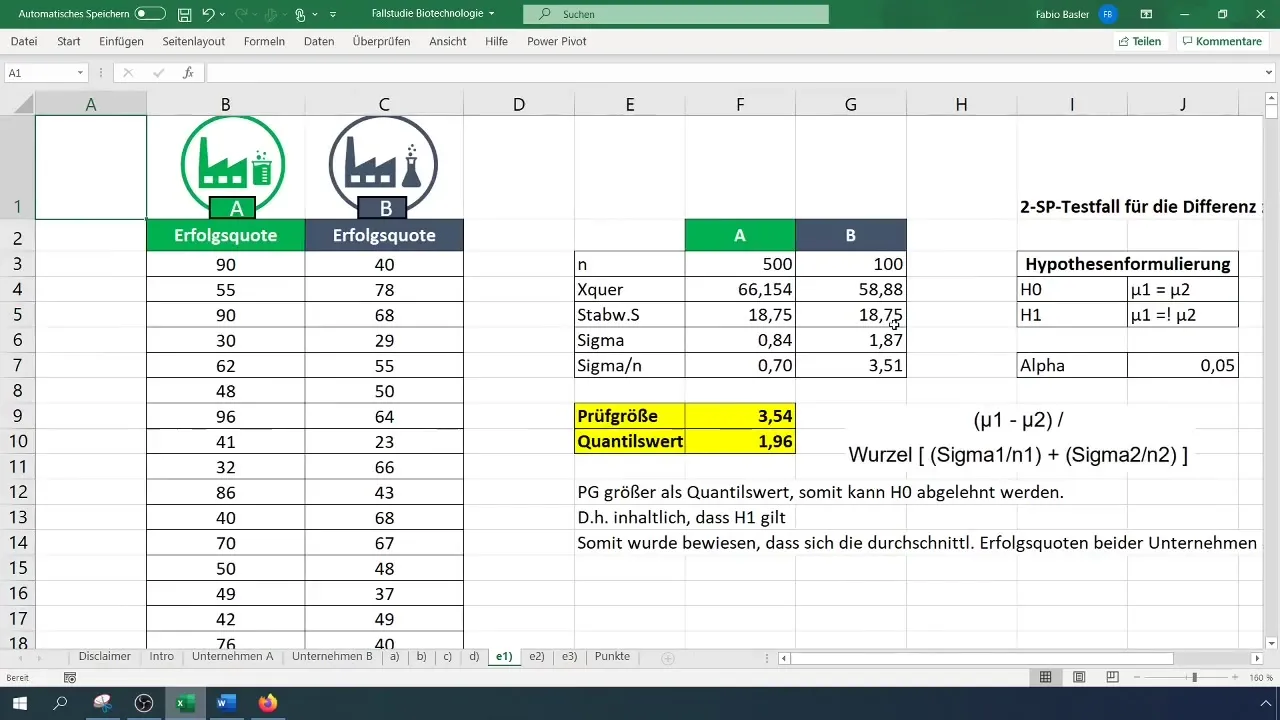 Confronto statistico con Excel: Test t a due campioni