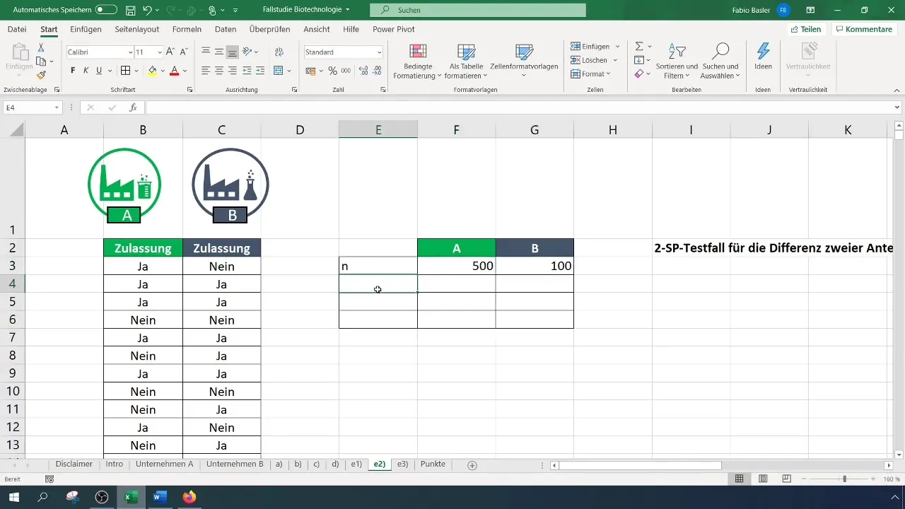 Realizar prueba de dos colas para valores proporcionales en Excel