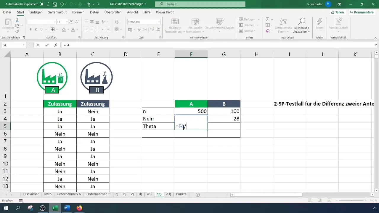 Realizar prueba de hipótesis de dos colas para valores porcentuales en Excel