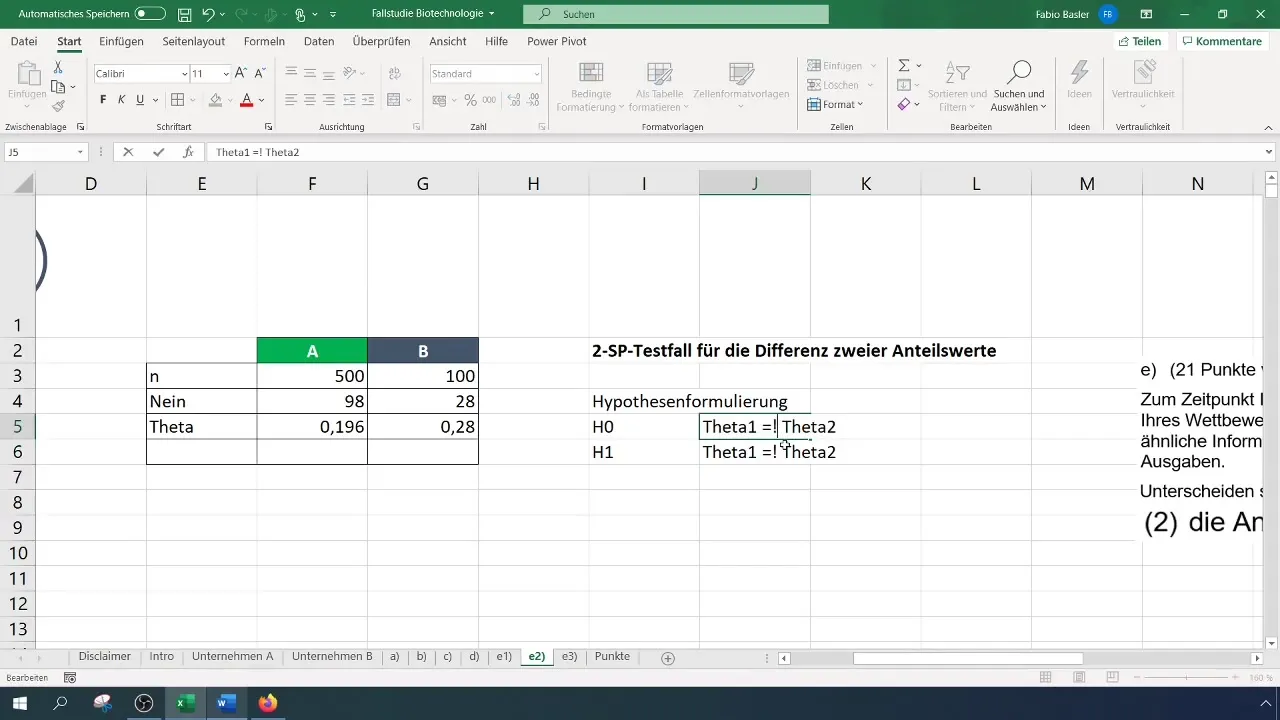 Realizar prueba de dos colas para valores de porcentajes en Excel