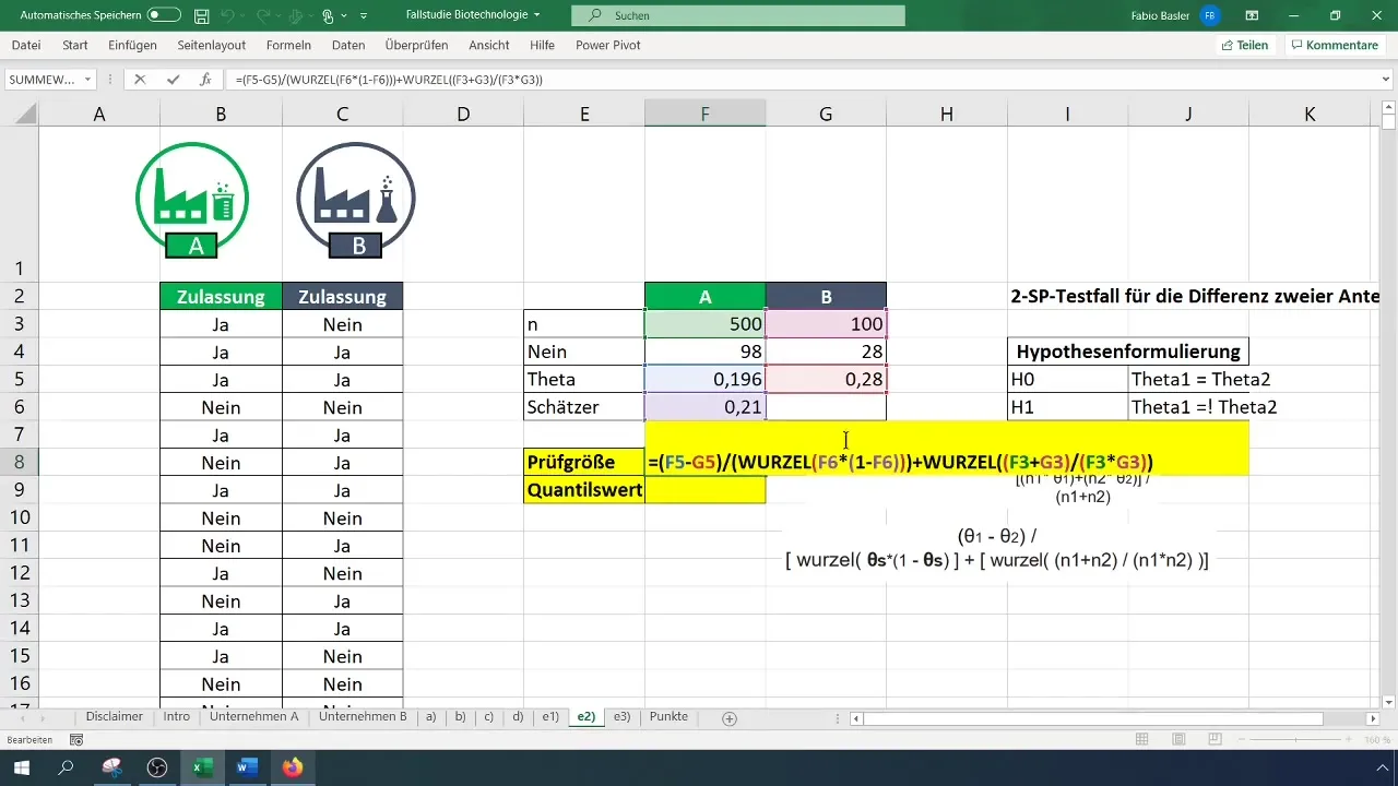 Realizar prueba de dos colas para valores de proporciones en Excel