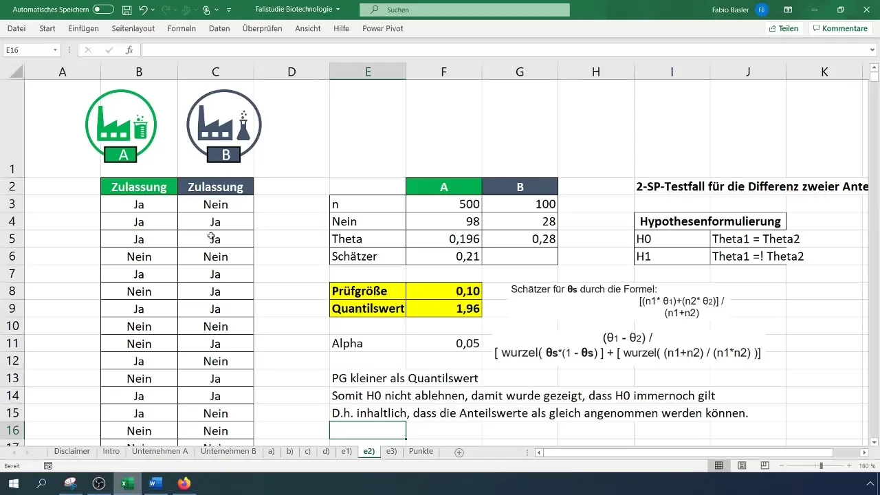 Realizar prueba de 2 valores en Excel para porcentajes