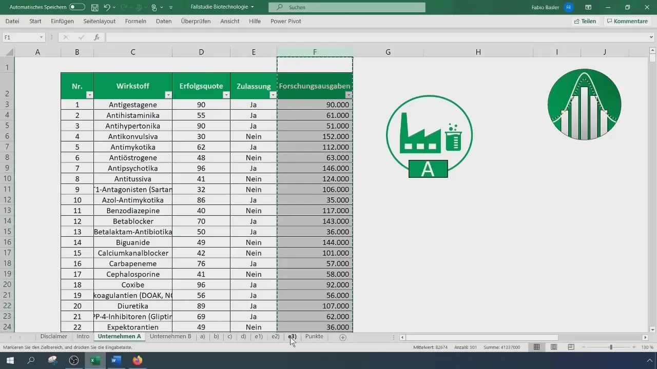 Zweistichproben-F-Test in Excel für Variablenvergleich