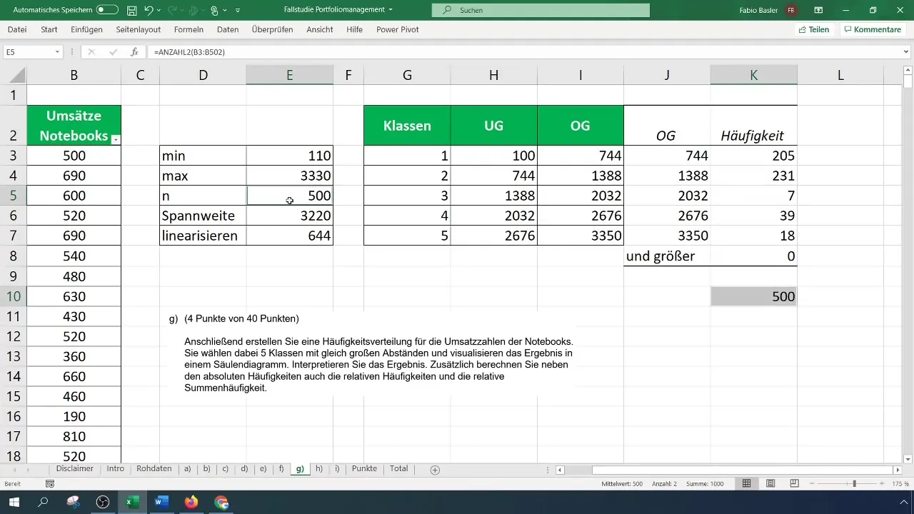 „Datenklassierung und Häufigkeitsanalyse in Excel“