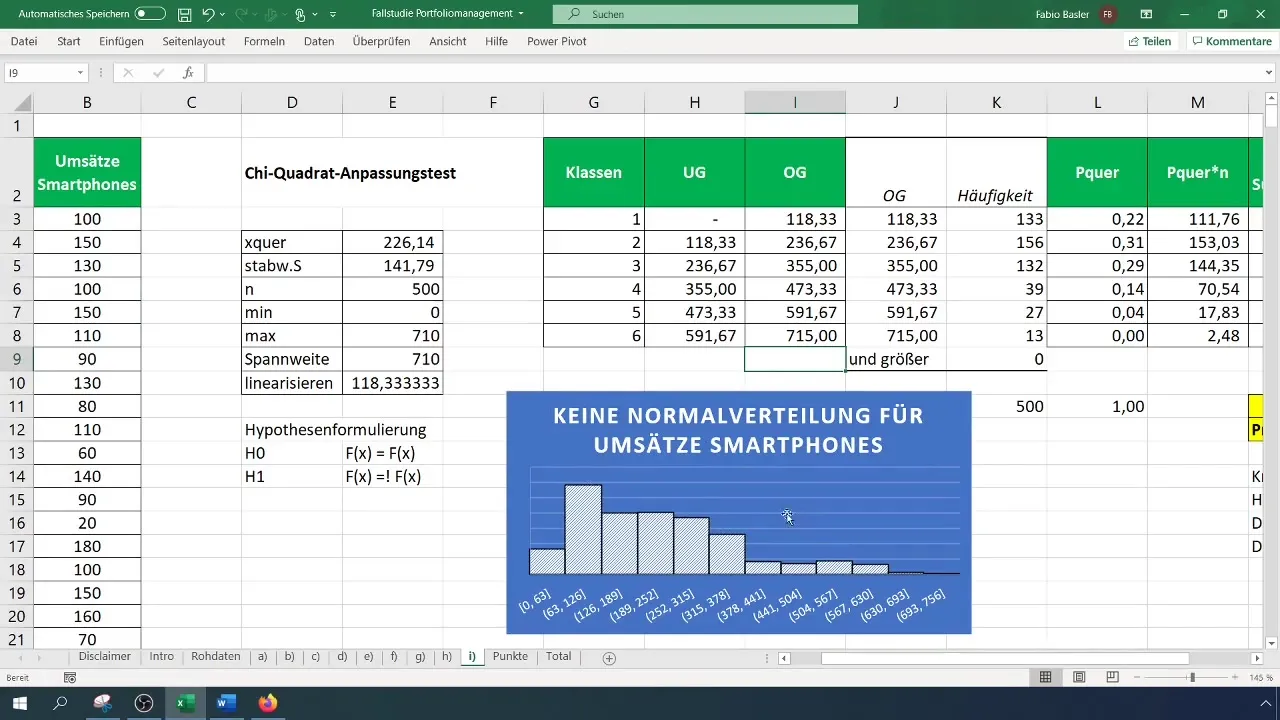 Testul de ajustare Chi-pătrat pentru distribuția normală cu Excel