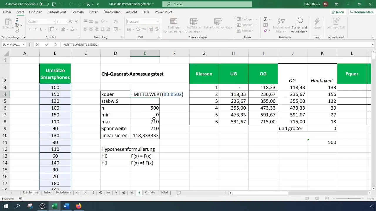 Testul de ajustare Chi-Pătrat la distribuția normală cu Excel