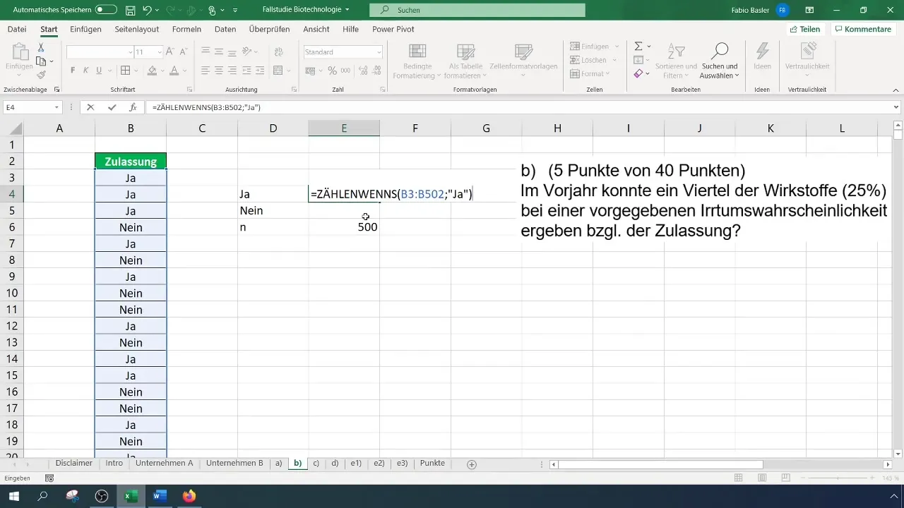 Veiciet 1-SP testu proporcionālajai vērtībai programmā Excel
