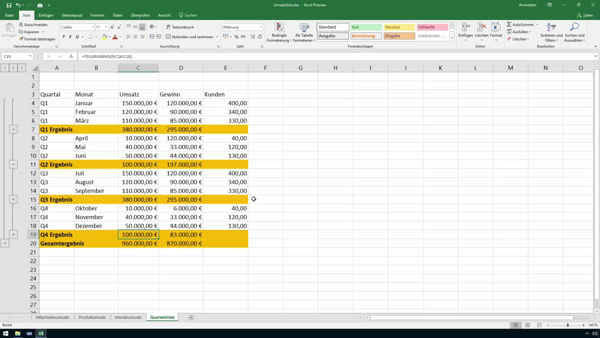 Subtotales automáticos en Excel para control y ventas