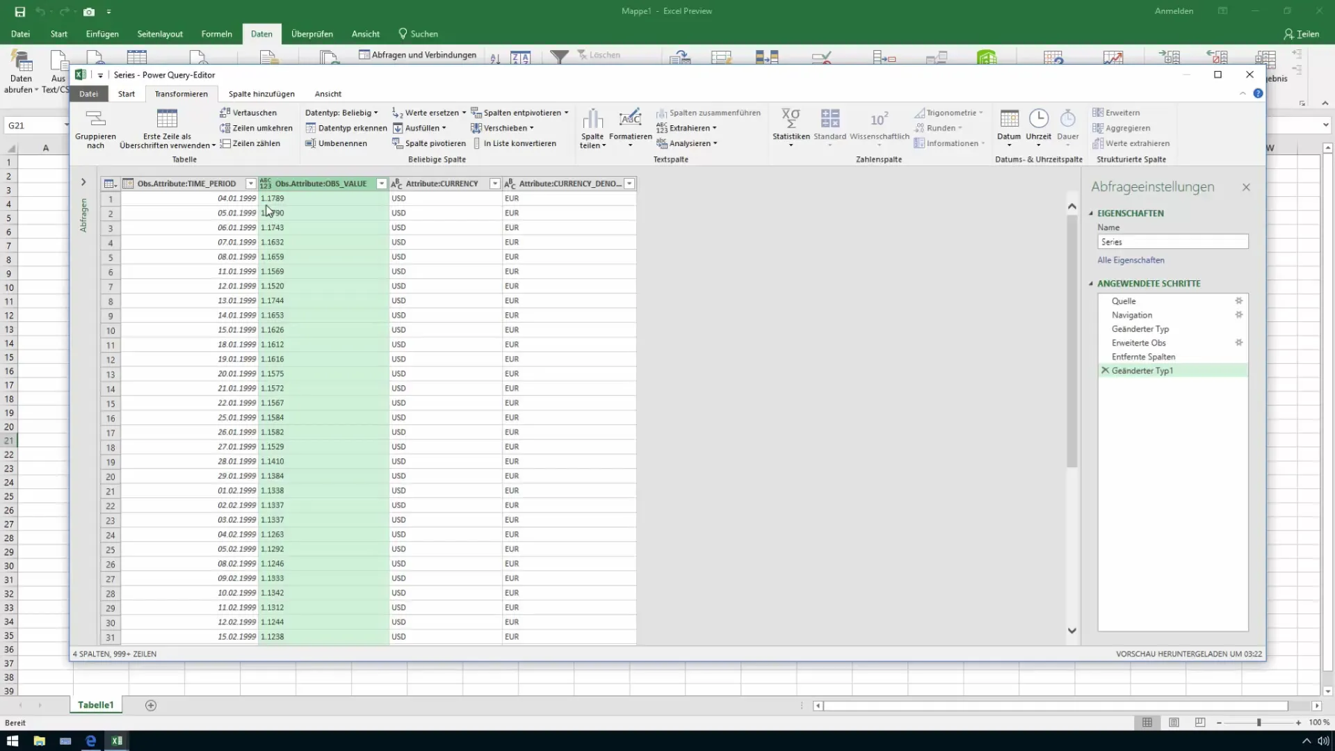 Importar tipos de cambio en Excel