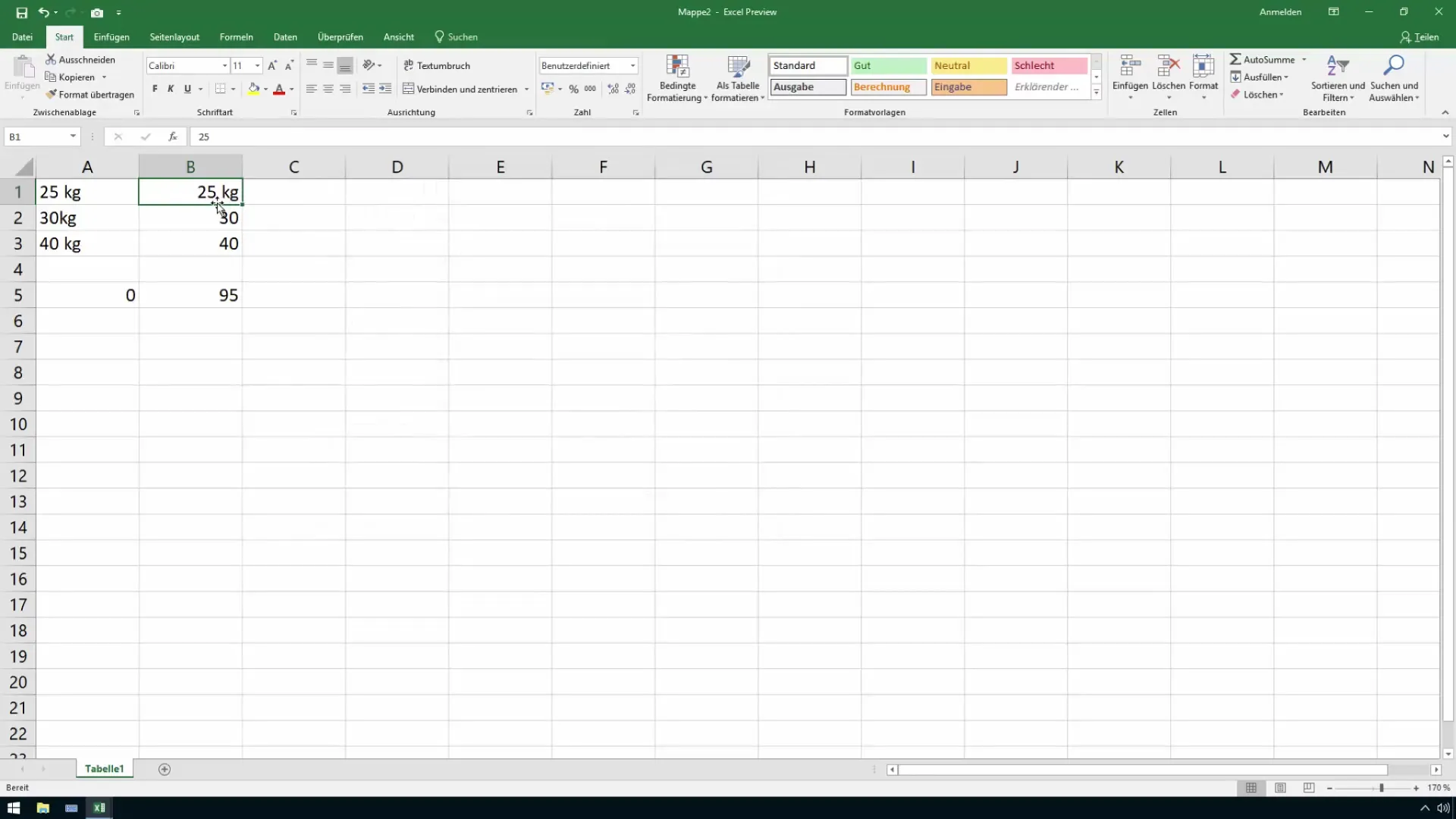 Utilizar correctamente las unidades de medida en Excel