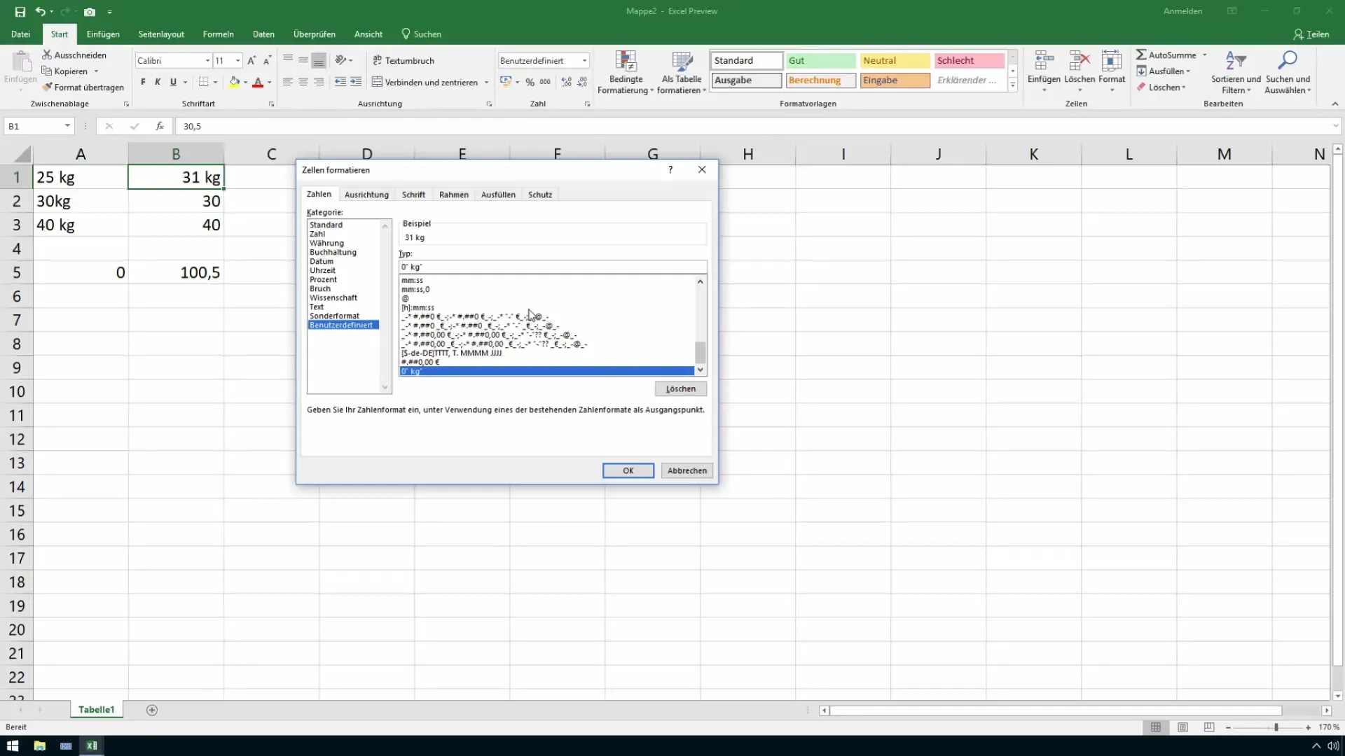Usar correctamente las unidades de medida en Excel