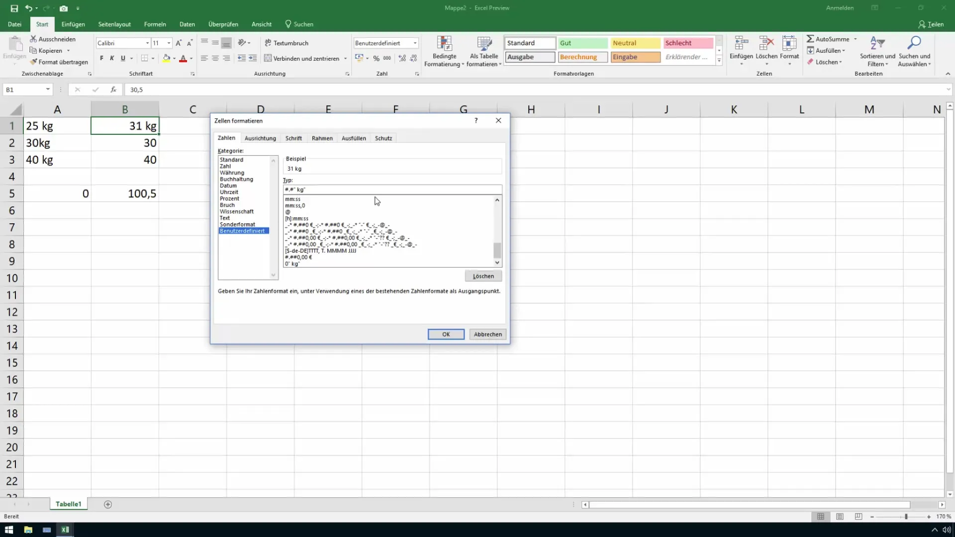 Utilizar correctamente las unidades de medida en Excel