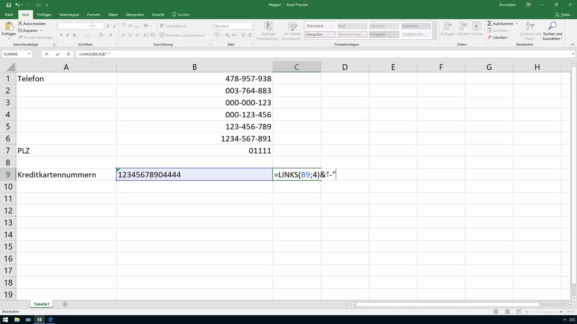 Desglosar los números en partes individuales con Excel
