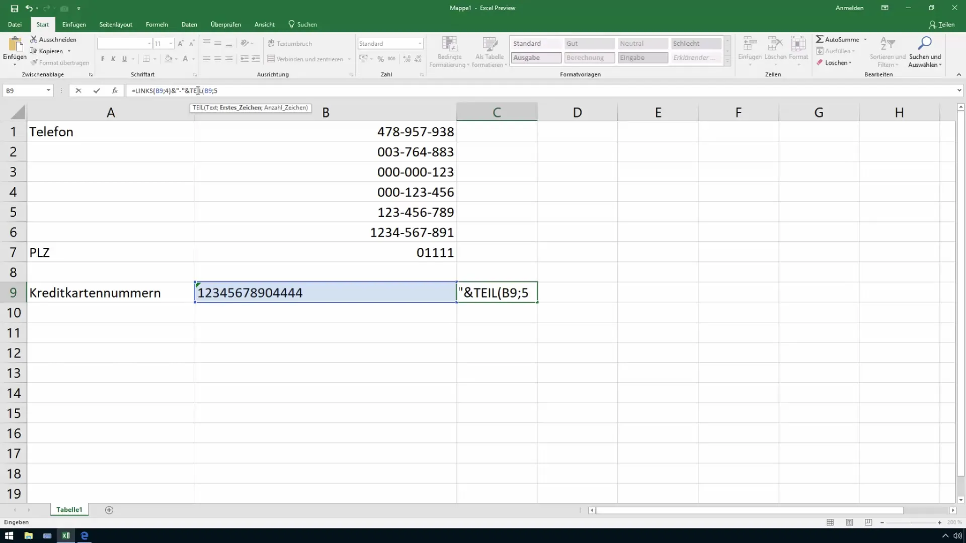 Descomponer números en partes individuales con Excel