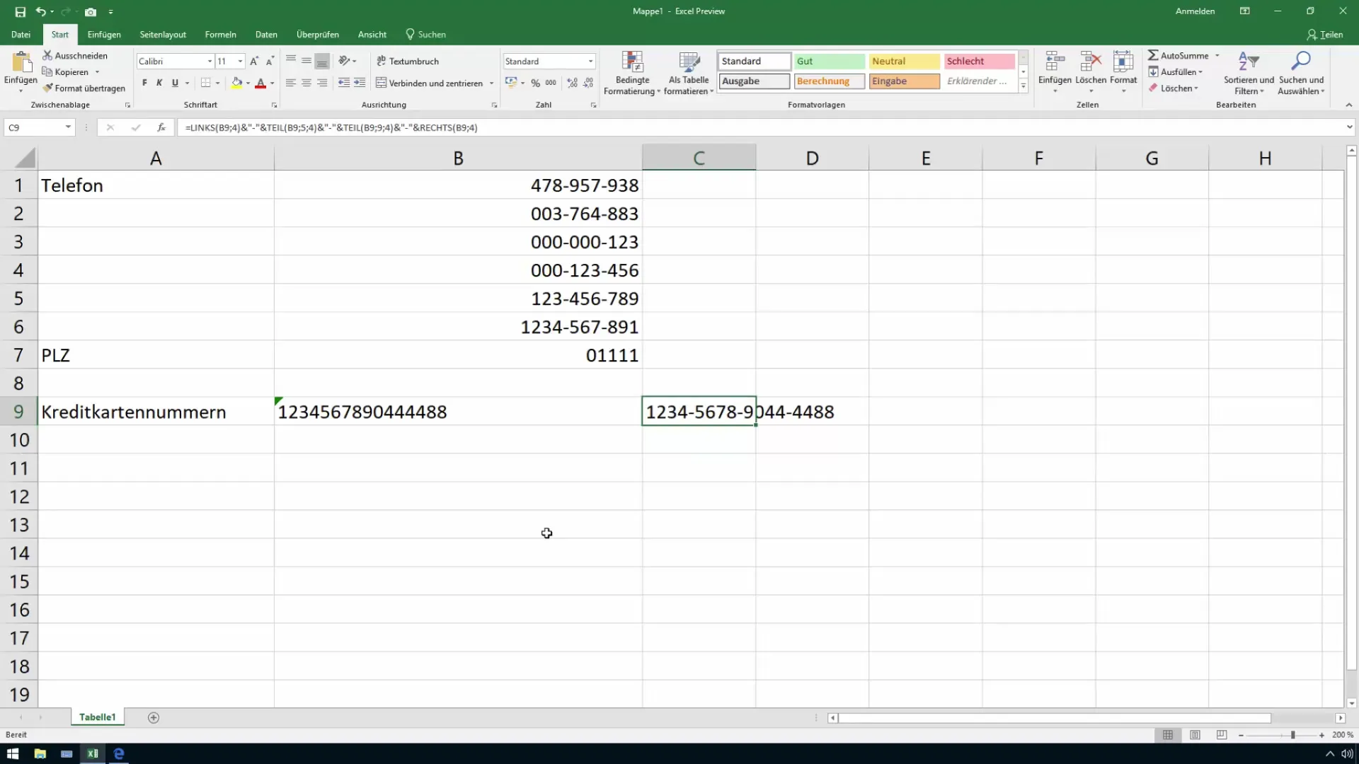 Desglosar números en partes individuales con Excel