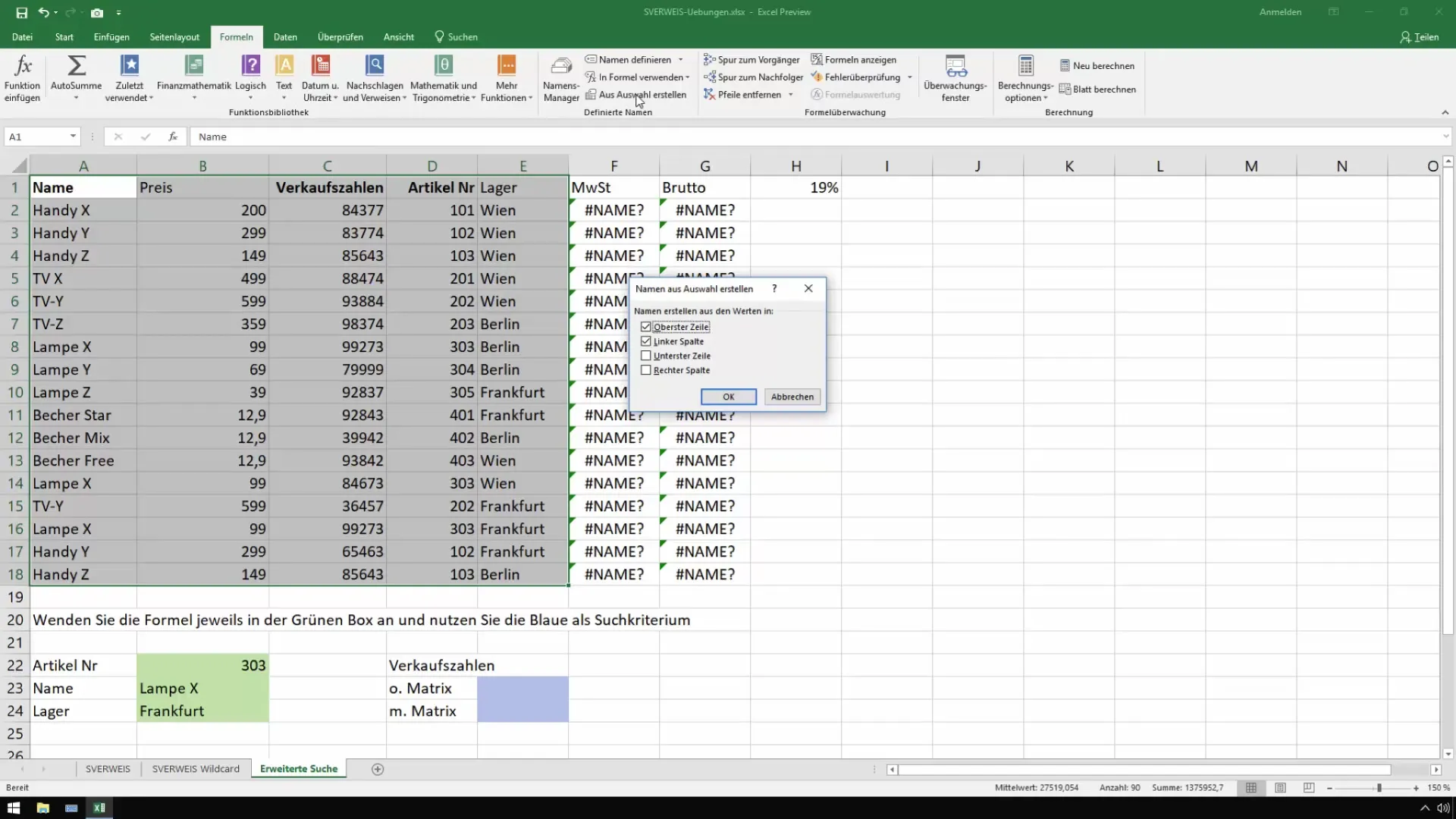 Uso efectivo de nombres para fórmulas en Excel