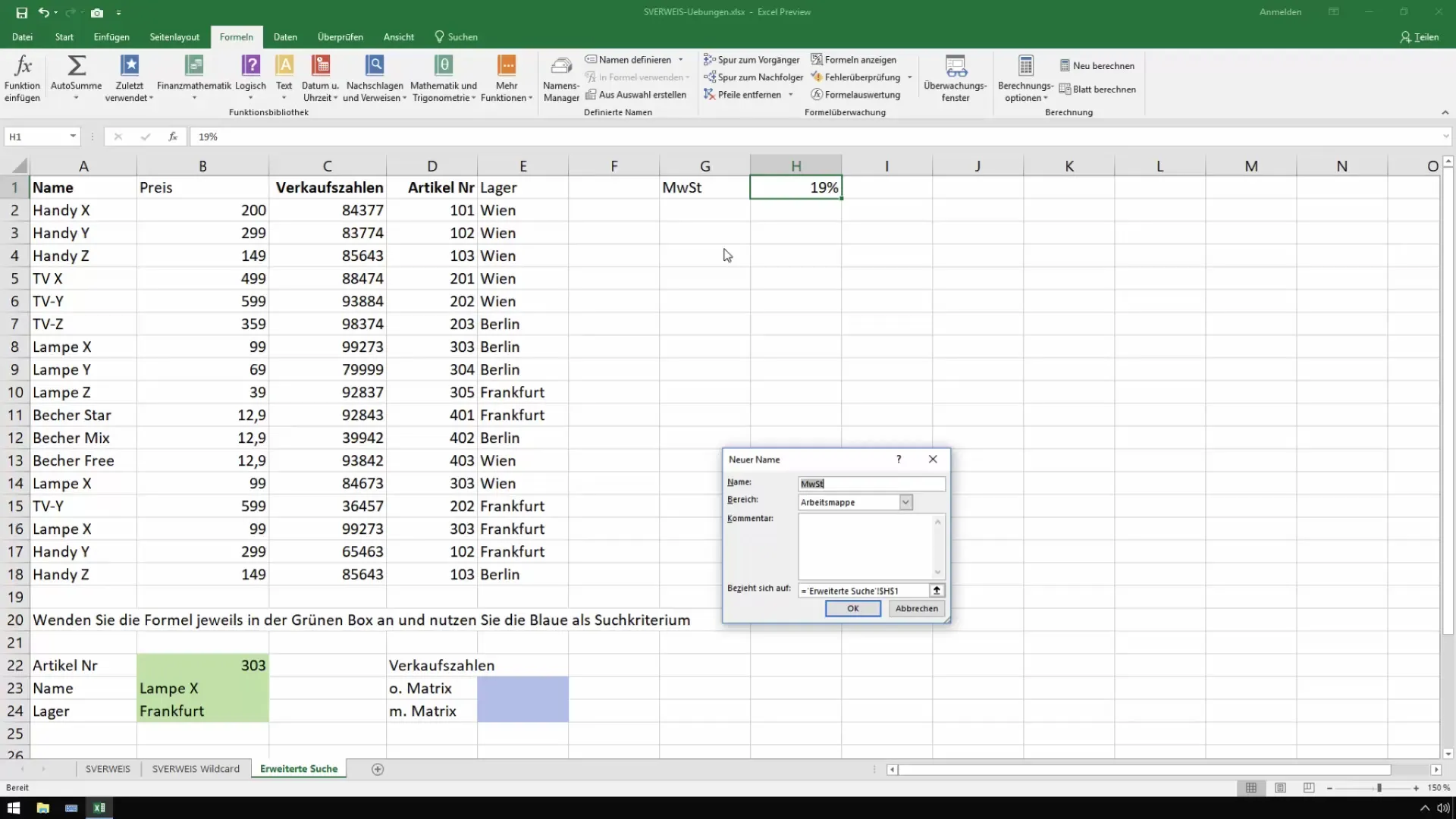 Uso efectivo de nombres para fórmulas de Excel