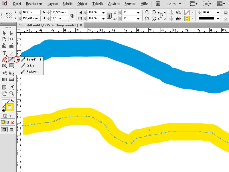 Τα εργαλεία χρωματιστού μολυβιού στο InDesign