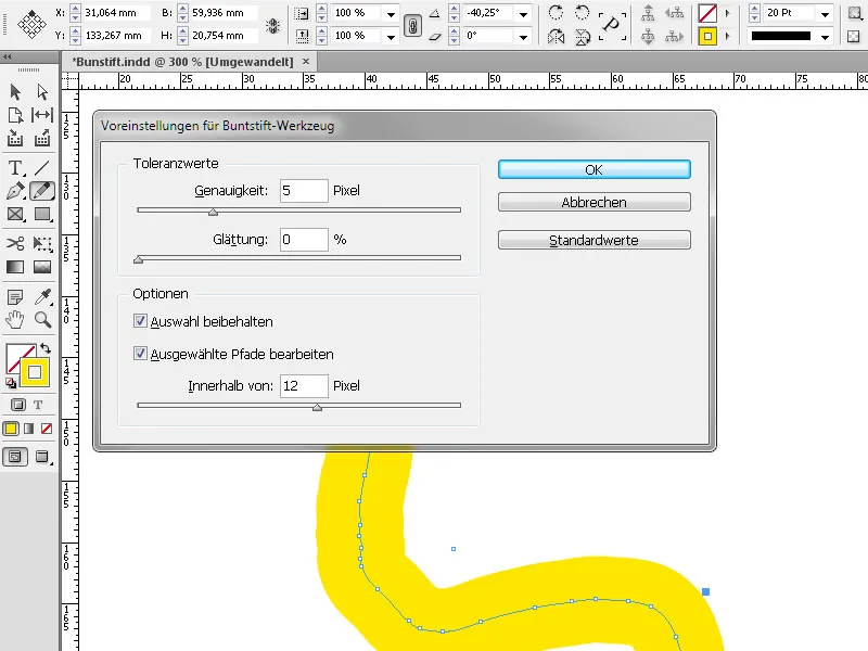 Τα εργαλεία χρωματιστού μολυβιού στο InDesign