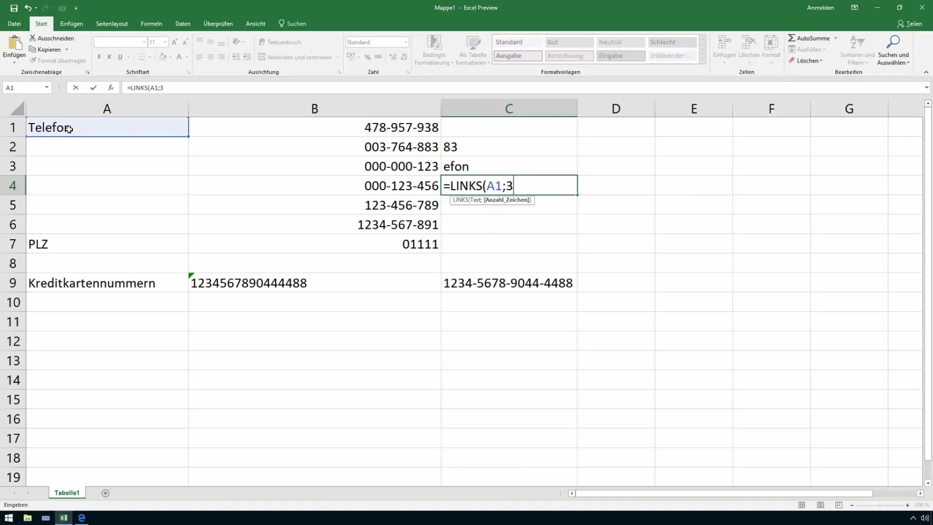 Serie de lecciones sobre la función de Excel para los últimos dígitos