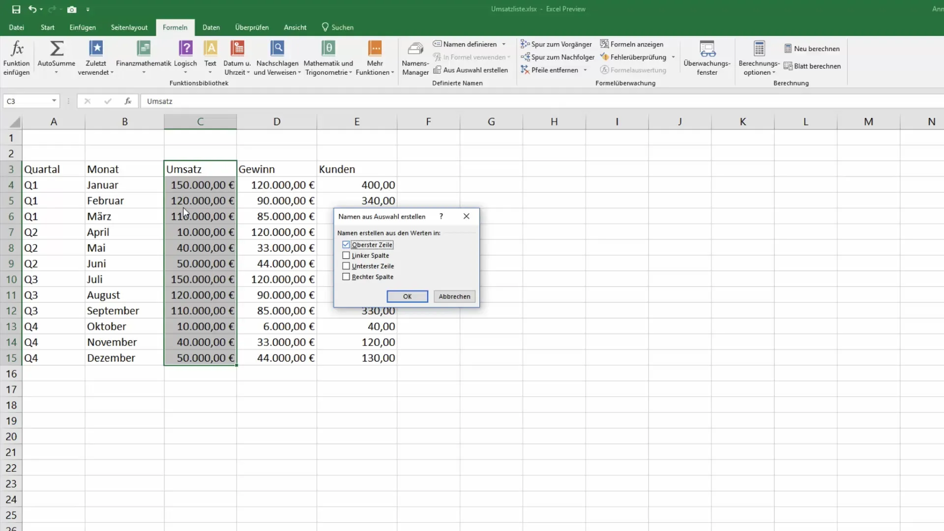 Utilizar nombres de celdas en Excel para una mejor claridad