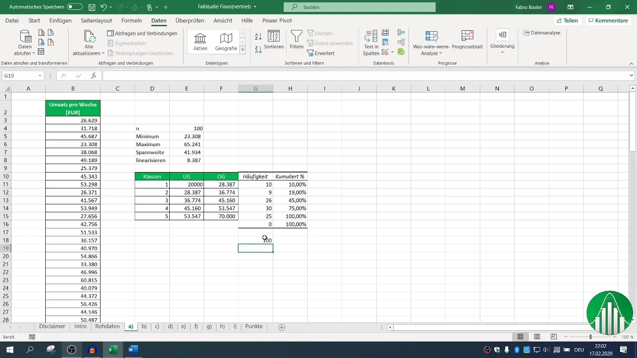 Análisis de datos de Excel: crear distribución de frecuencias