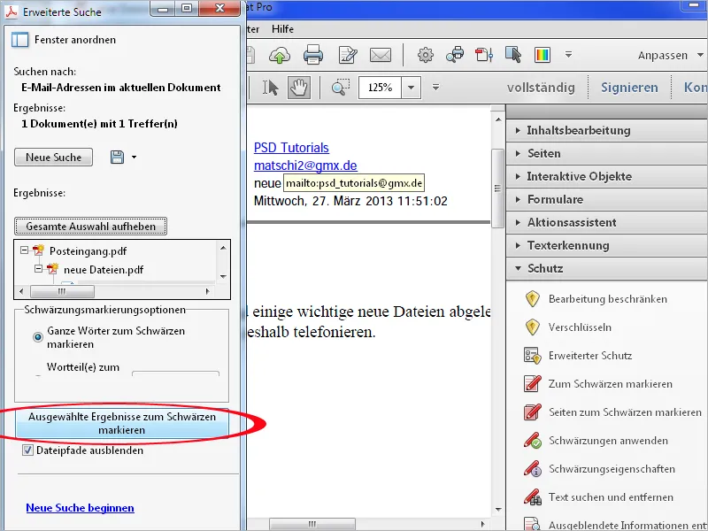 Schwärzen und bereinigen von PDF-Dateien mit Acrobat
